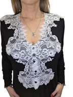 CAMICIA NOTTE CON PIZZO DAVANTI