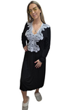 CAMICIA NOTTE CON PIZZO DAVANTI