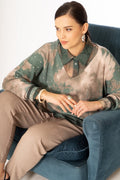 MAGLIA STAMPA FIORI E POIS BORDO RIGATO - MORE BY SISTE'S