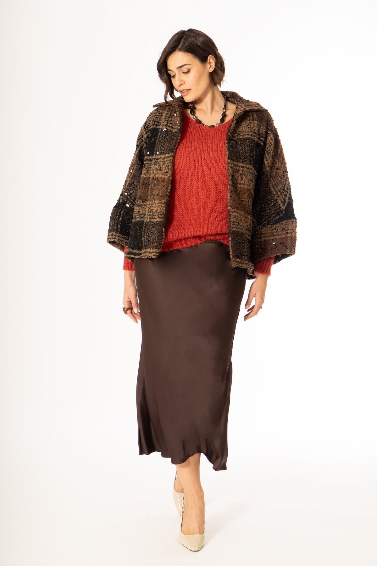 CAPPOTTO CHECK CON PAILLETTES CORTO - MORE BY SISTE'S