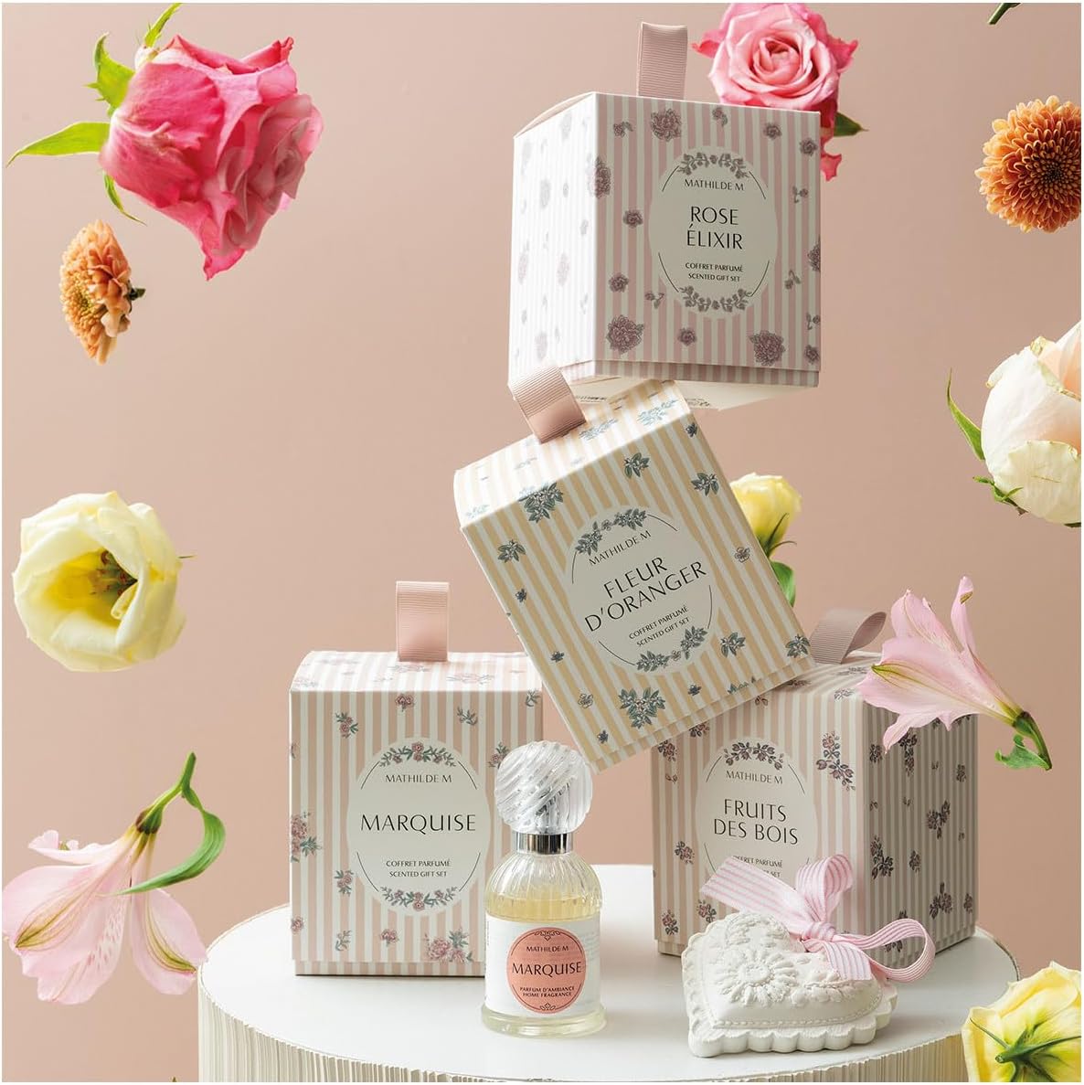 COFANETTO LES INTERPORELLES EN FLEURS PROFUMO E DECORO ROSE ELIXIR - MATHILDE