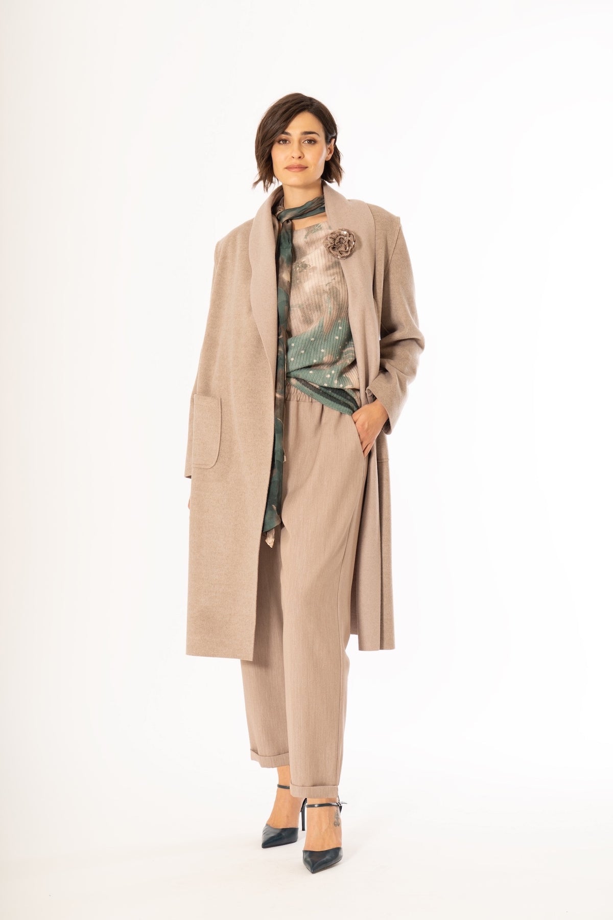 CAPPOTTO CON SPILLA E CINTURA - MORE BY SISTE'S