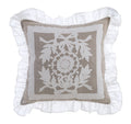 CUSCINO RICAMATO IN MISTO LINO - BLANC MARICLO'