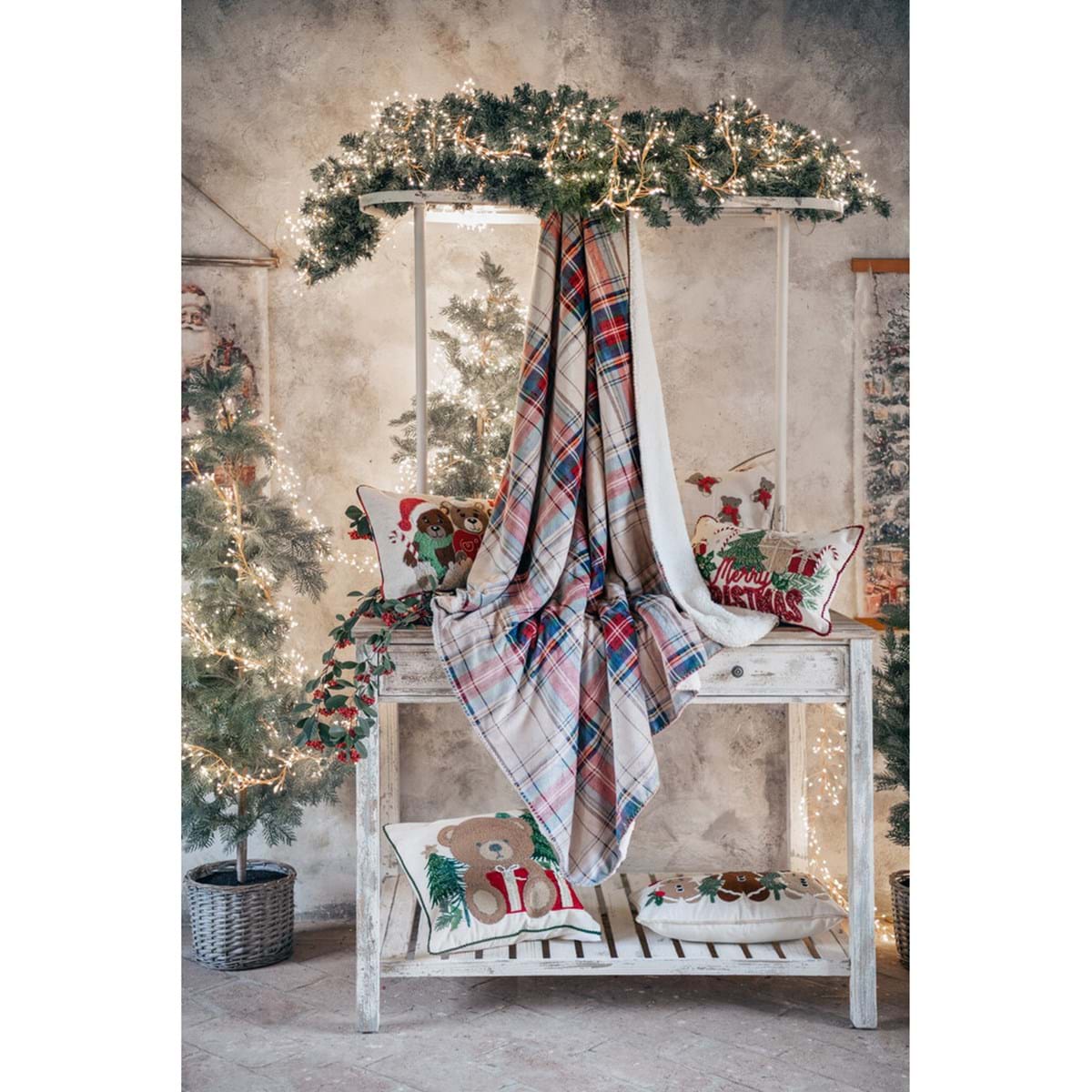 PLAID SHERPA STAMPATO - BLANC MARICLO'
