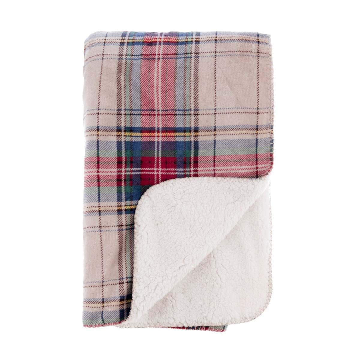 PLAID SHERPA STAMPATO - BLANC MARICLO'