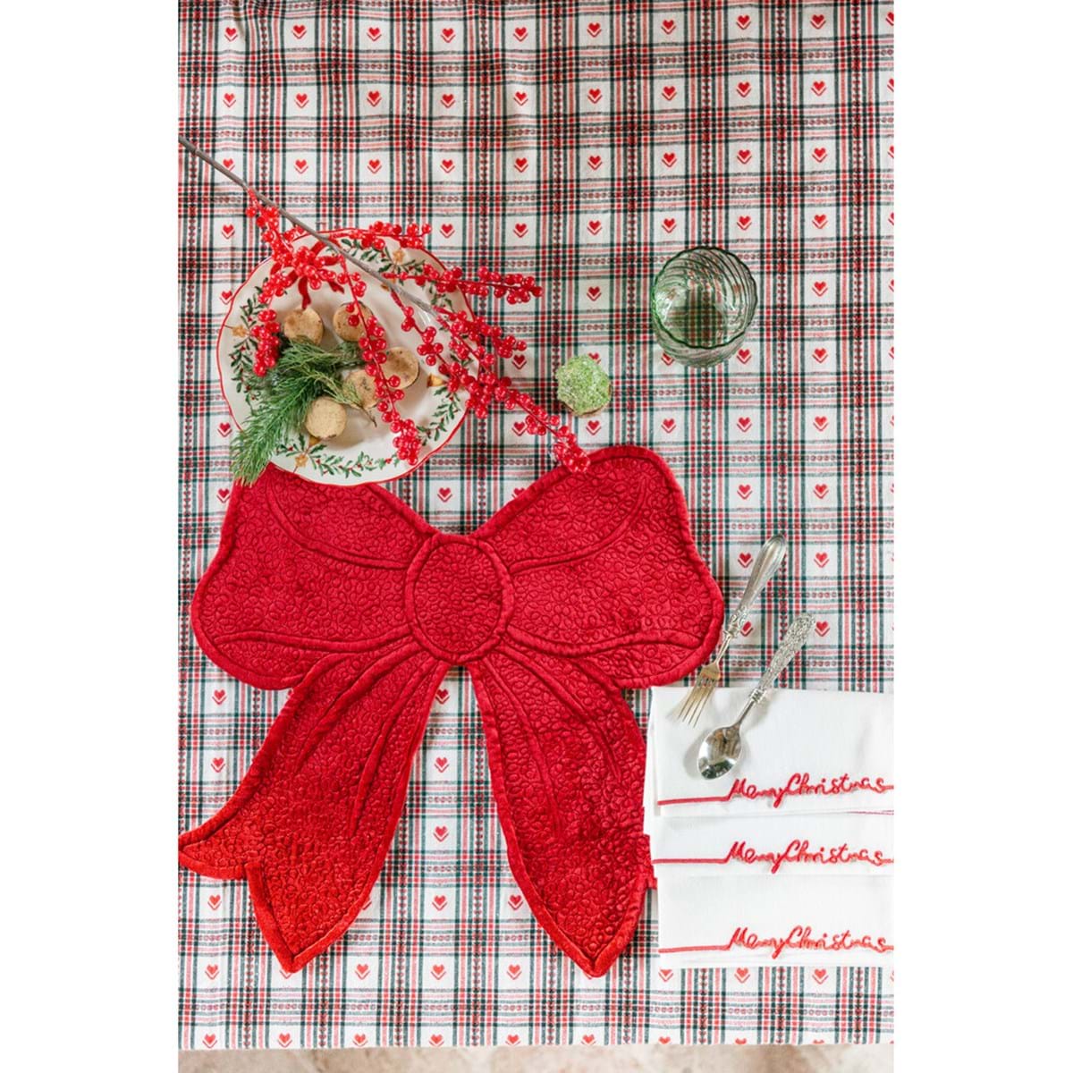 SET 4 TOVAGLIOLI CON RICAMO - BLANC MARICLO'
