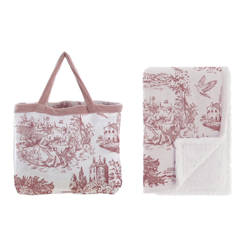 SHERPA-DECKE MIT TASCHE - BLANC MARICLO'