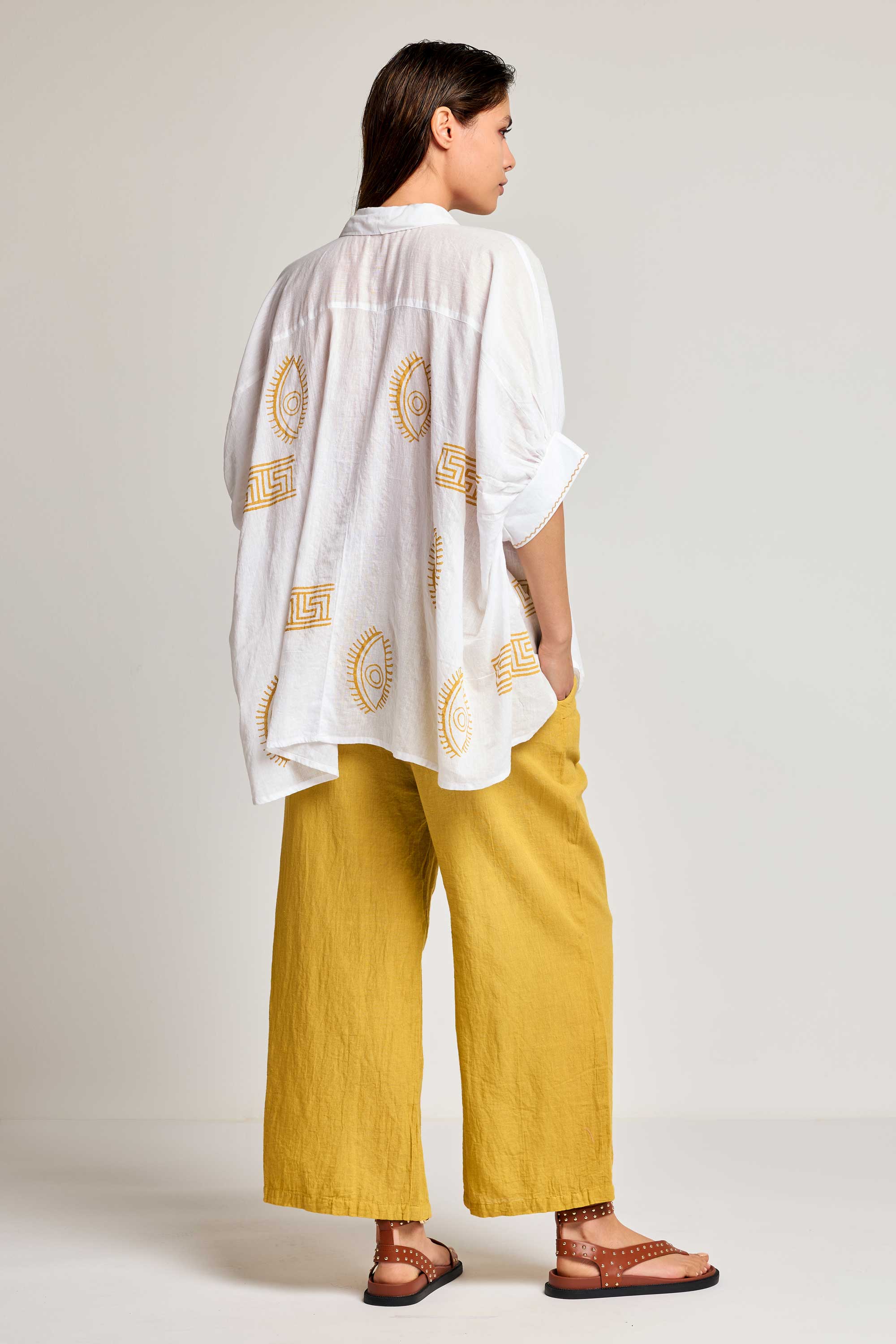 PANTALONI IN MISTO LINO NAXOS - DAVID