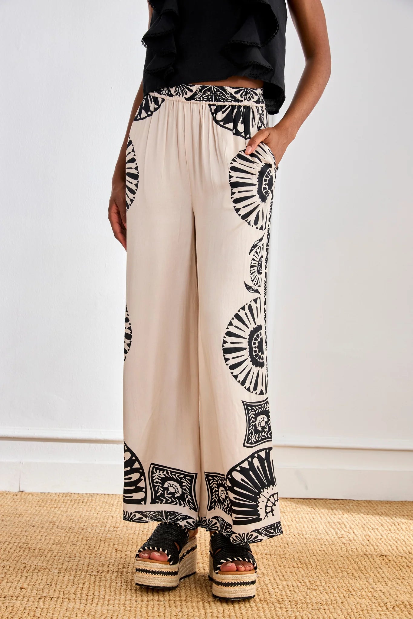 PANTALONI BICOLORE STAMPATI  -  NKN