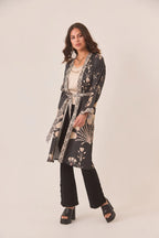 KIMONO LUNGO CON STAMPE MISTE - NKN