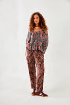 PANTALONI IN VELLUTO PALMERITAS  - NUD