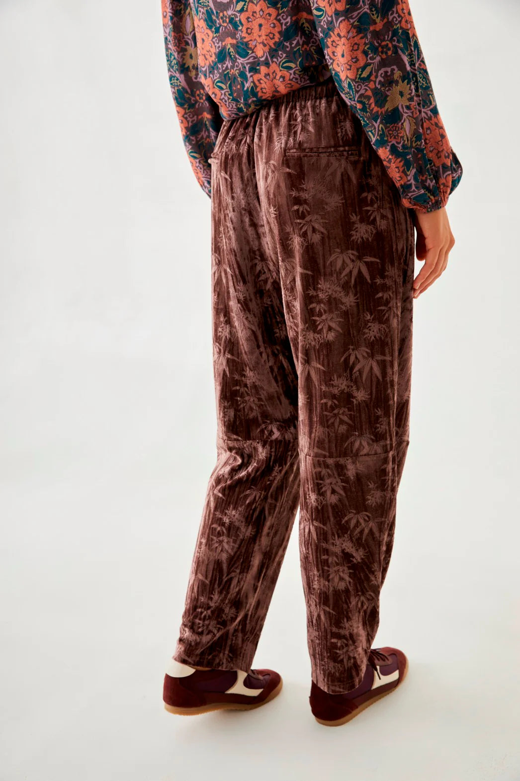 PANTALONI IN VELLUTO PALMERITAS  - NUD