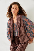 GILET IN VELLUTO PALMERITAS - NUD