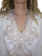 CAMICIA NOTTE CON PIZZO DAVANTI