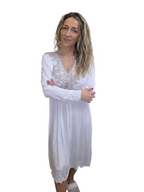 CAMICIA NOTTE CON PIZZO DAVANTI
