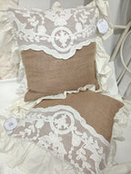CUSCINI IN JUTA E COTONE - BLANC MARICLO'