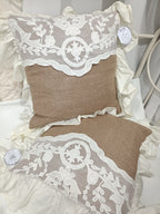 CUSCINI IN JUTA E COTONE - BLANC MARICLO'