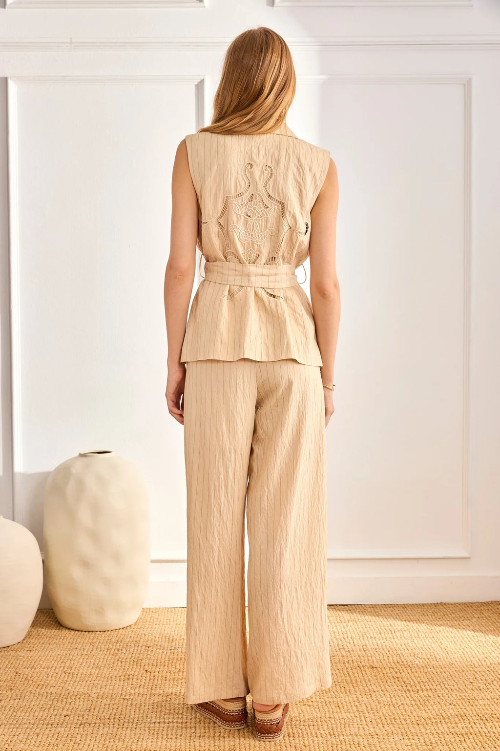 GiLET A RIGHE CON FIOCCO  -  NKN