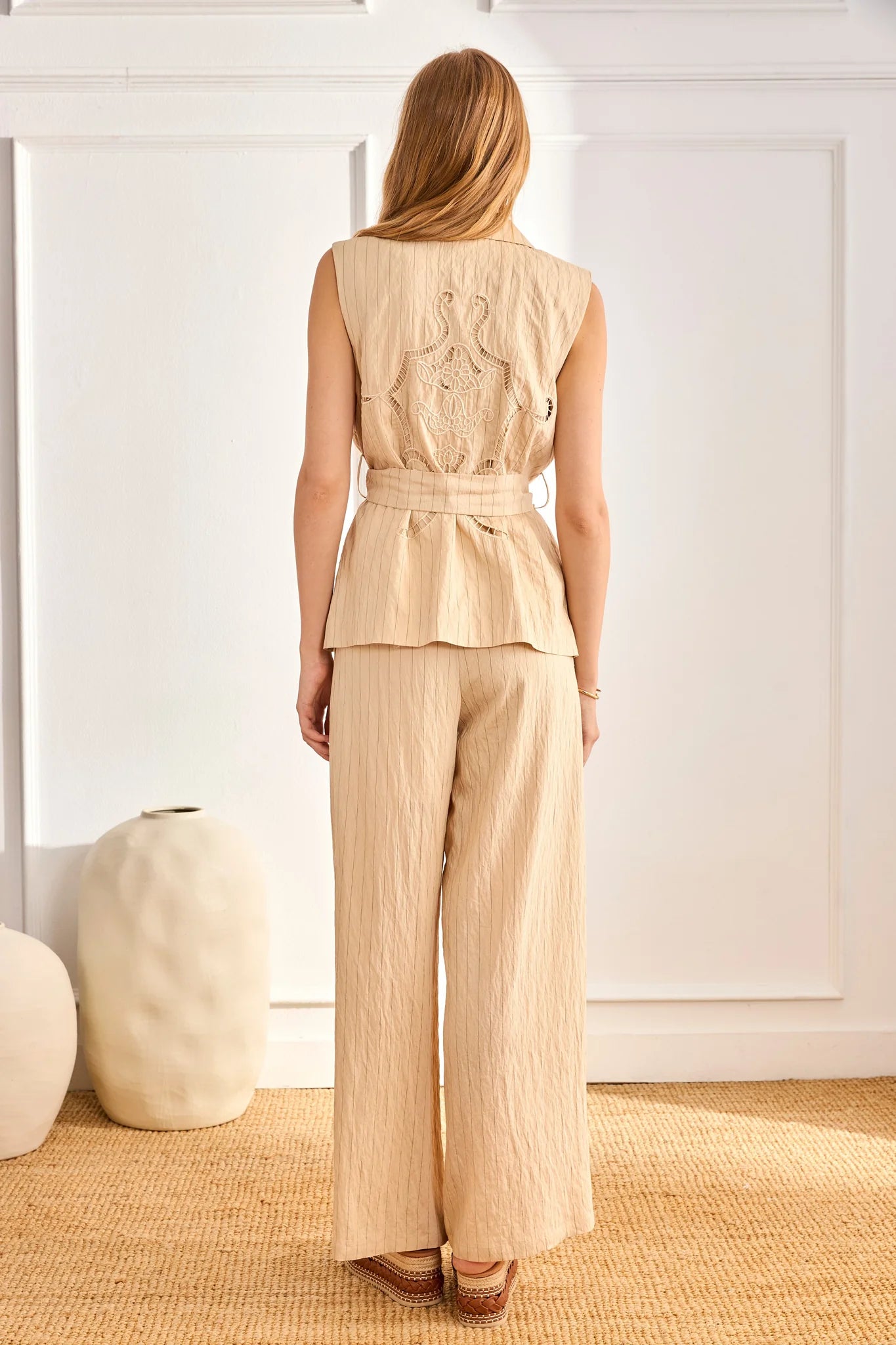 GiLET A RIGHE CON FIOCCO  -  NKN