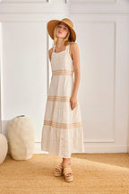 ABITO PAISLEY CON RICAMO E PIZZO  -  NKN