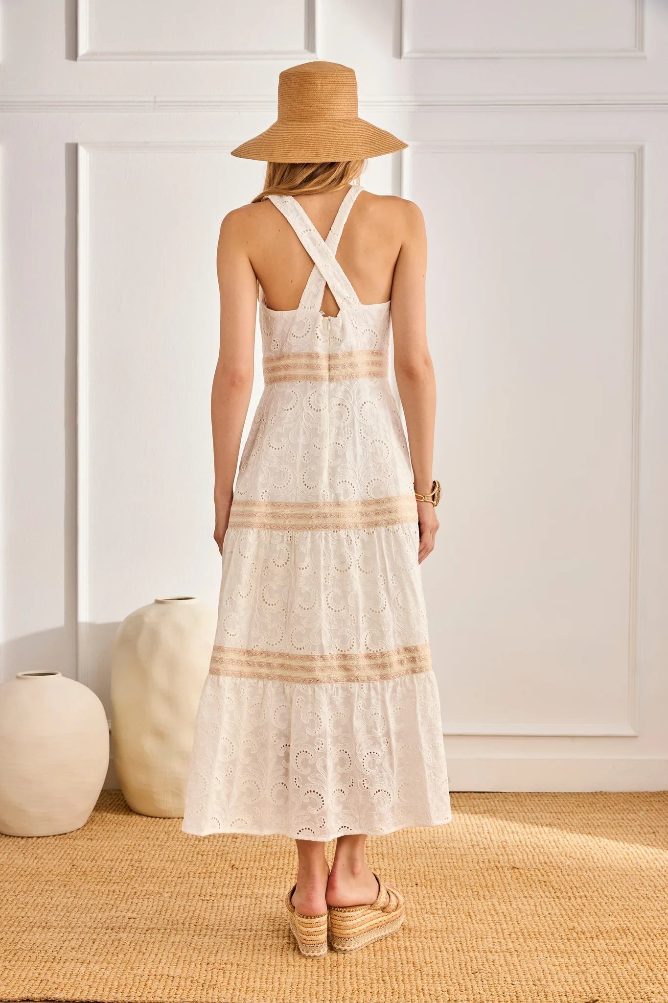 ABITO PAISLEY CON RICAMO E PIZZO  -  NKN
