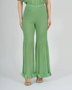 PANTALONE PLISSE CON PETALI SUL FONDO - AMOSA