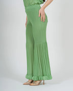 PANTALONE PLISSE CON PETALI SUL FONDO - AMOSA