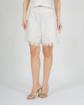 SHORT IN LINO CON APPLICAZIONI IN PIZZO - AMOSA