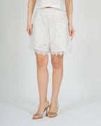 SHORT IN LINO CON APPLICAZIONI IN PIZZO - AMOSA