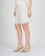 SHORT IN LINO CON APPLICAZIONI IN PIZZO - AMOSA