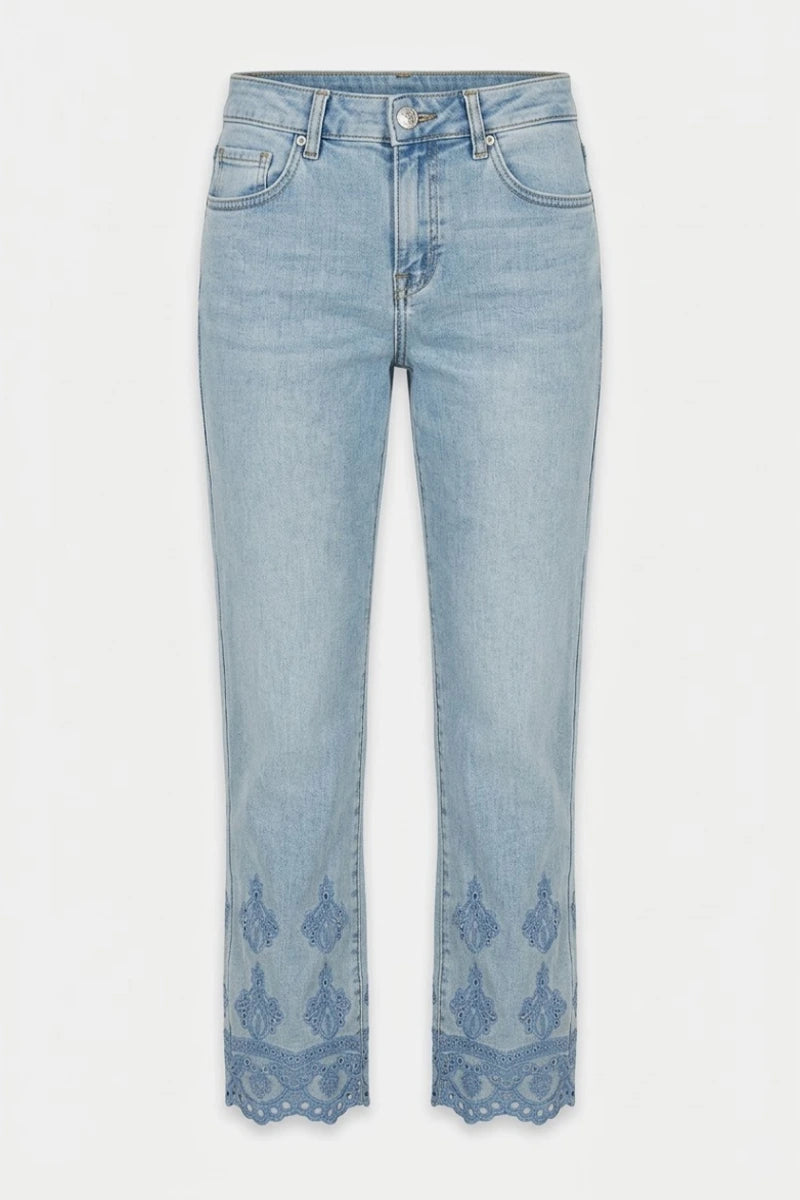 JEANS CON DECORI IN PIZZO  -  AMOSA