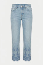 JEANS CON DECORI IN PIZZO  -  AMOSA