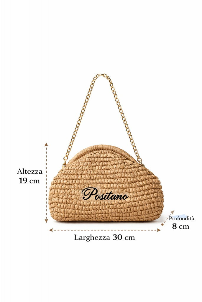 BORSA CLUTCH IN RAFFIA - POSITANO