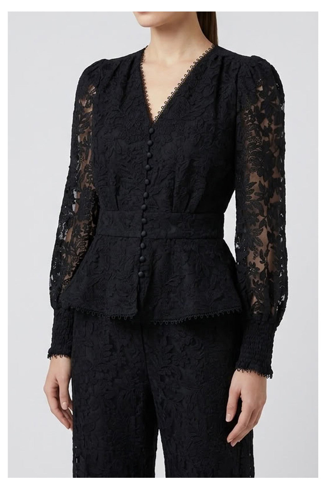 CAMICIA CON BOTTONI IN PIZZO - AMOSA