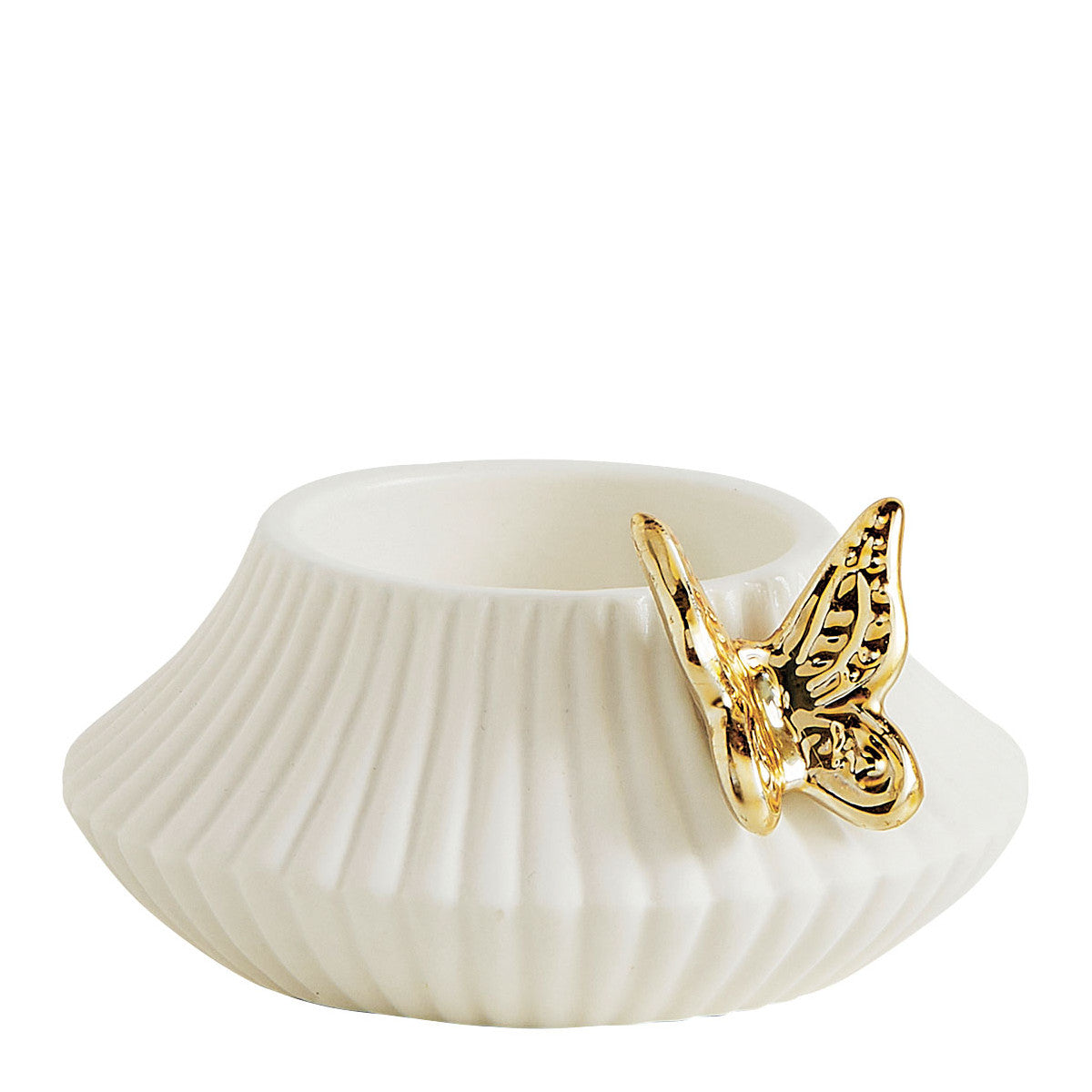 SET PORTACANDELE A FARFALLE E 6 CANDELLE PROFUMATE ROSE ELIXIR - MATHILDE
