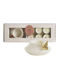 SET PORTACANDELE A FARFALLE E 6 CANDELLE PROFUMATE ROSE ELIXIR - MATHILDE