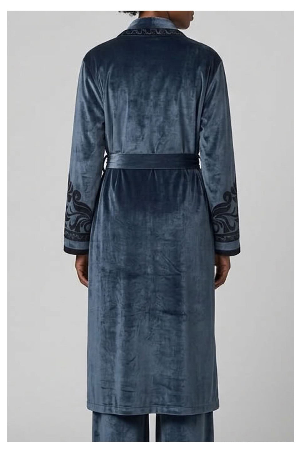 KIMONO IN VELLUTO CON DECORO - AMOSA