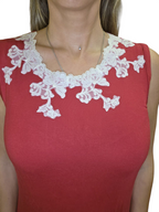 CAMICIA NOTTE SMANICATTA CON PIZZO