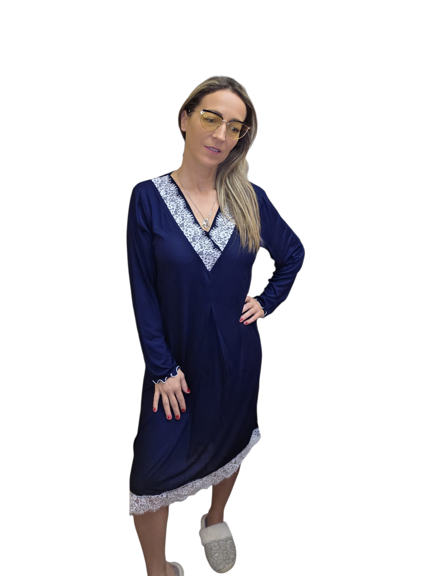 CAMICIA NOTTE CON BUGIA DAVANTI