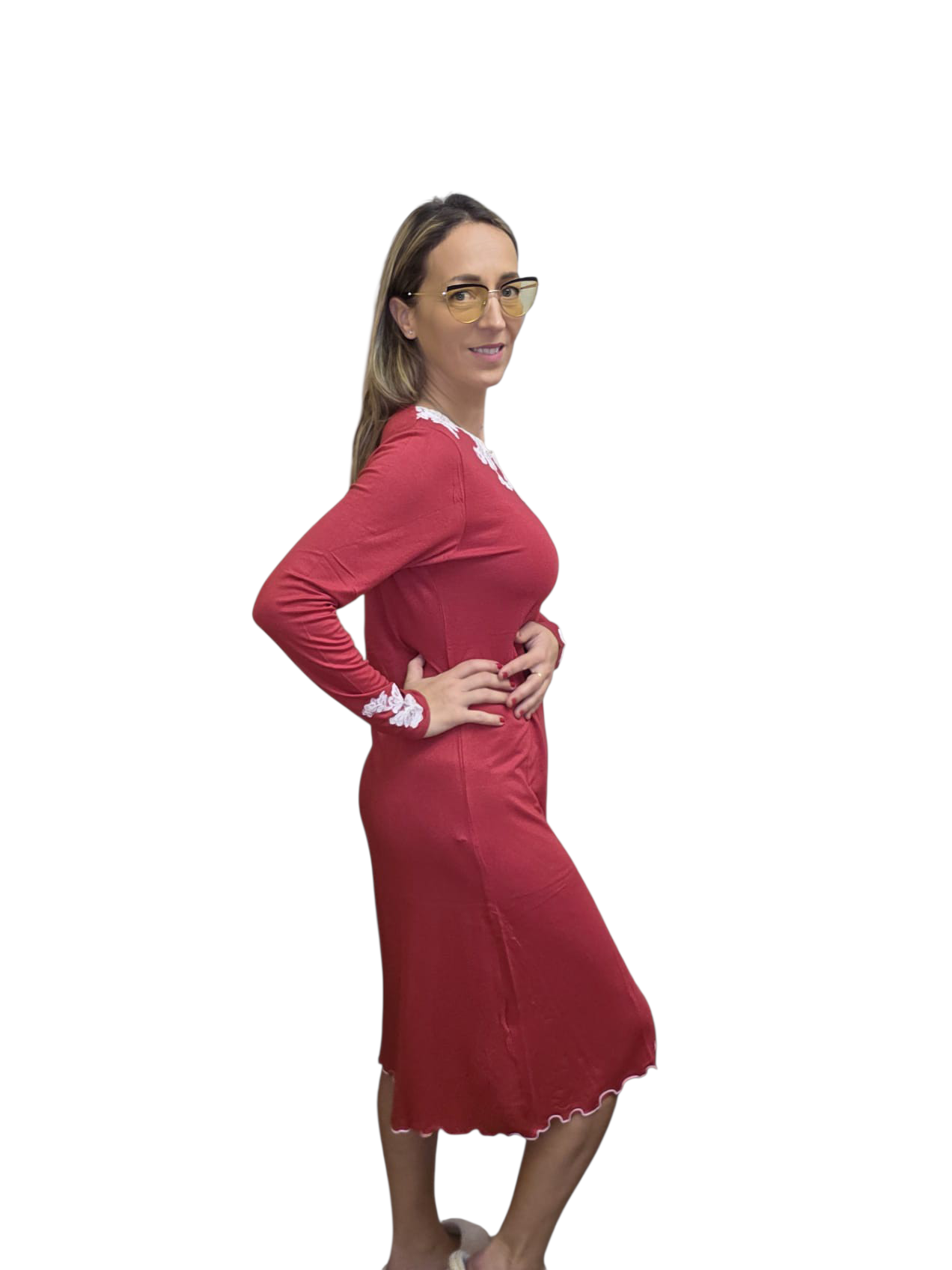 CAMICIA NOTTE CON PIZZO