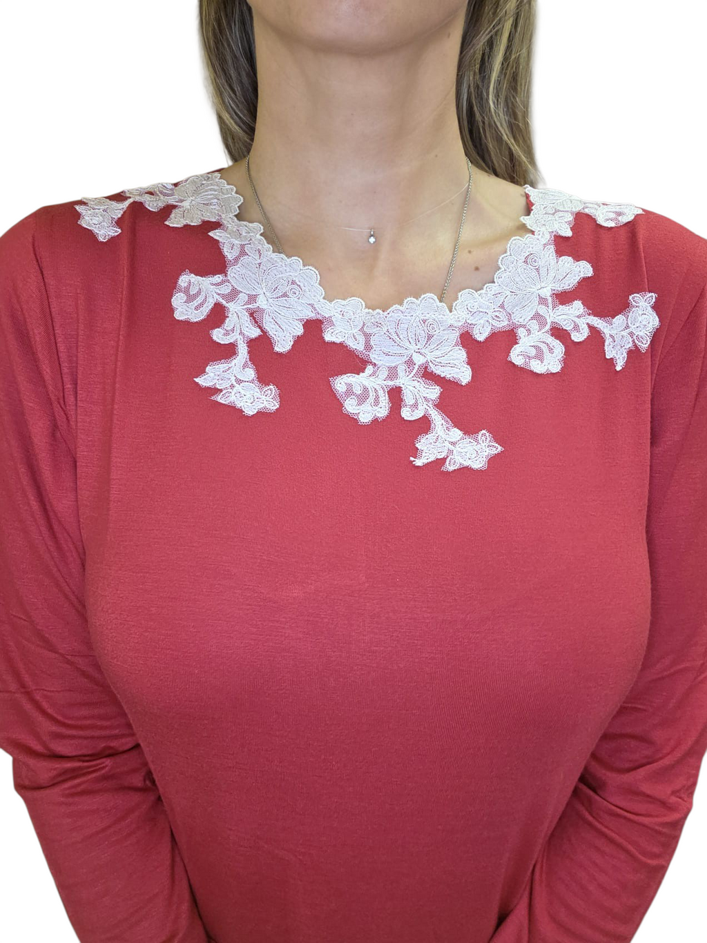 CAMICIA NOTTE CON PIZZO