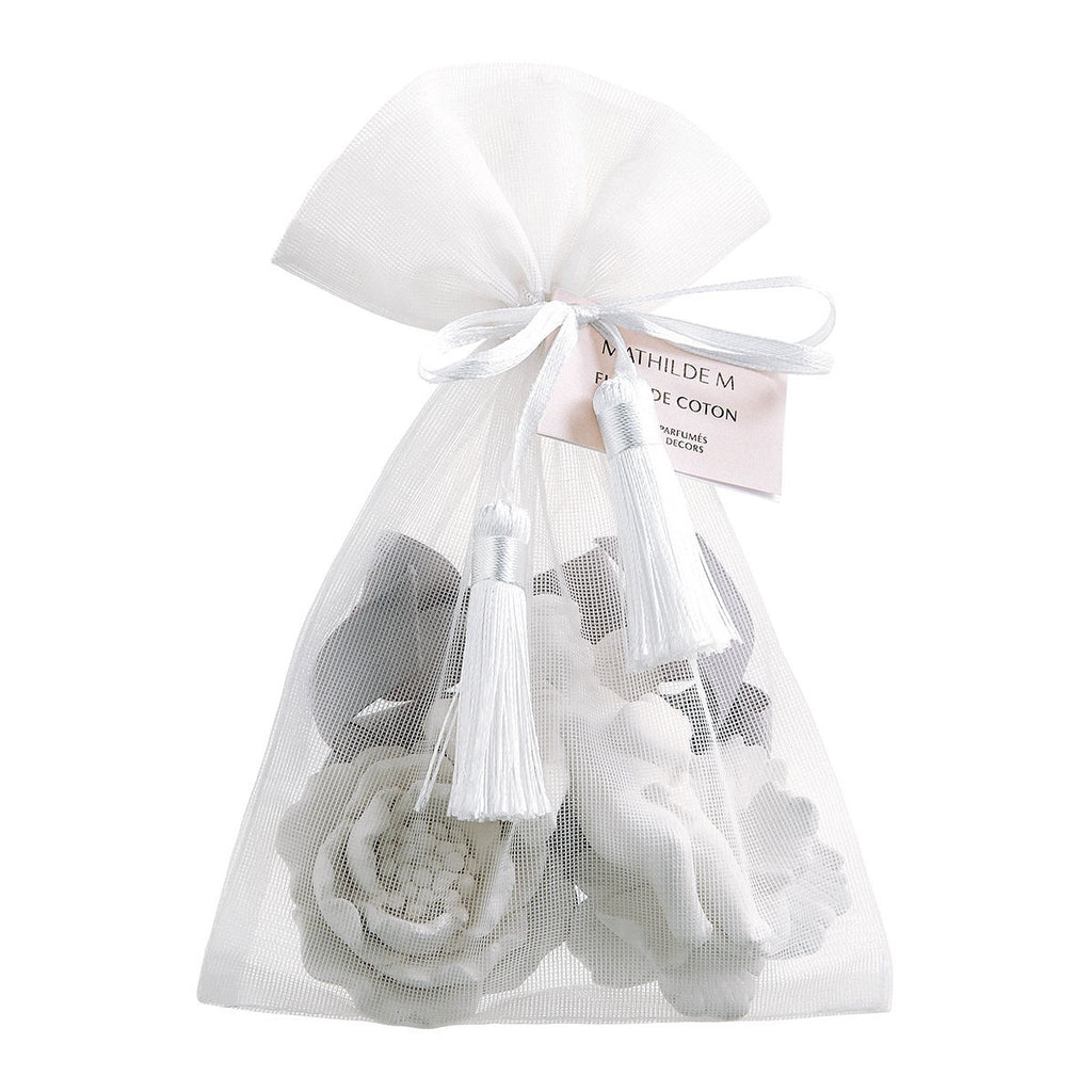 SACCHETTO CON 3  DECORAZIONI PROFUMATE FLEUR DE COTON - MATHILDE